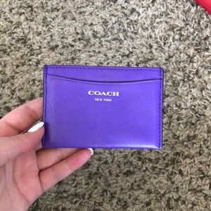 Purple coach card case